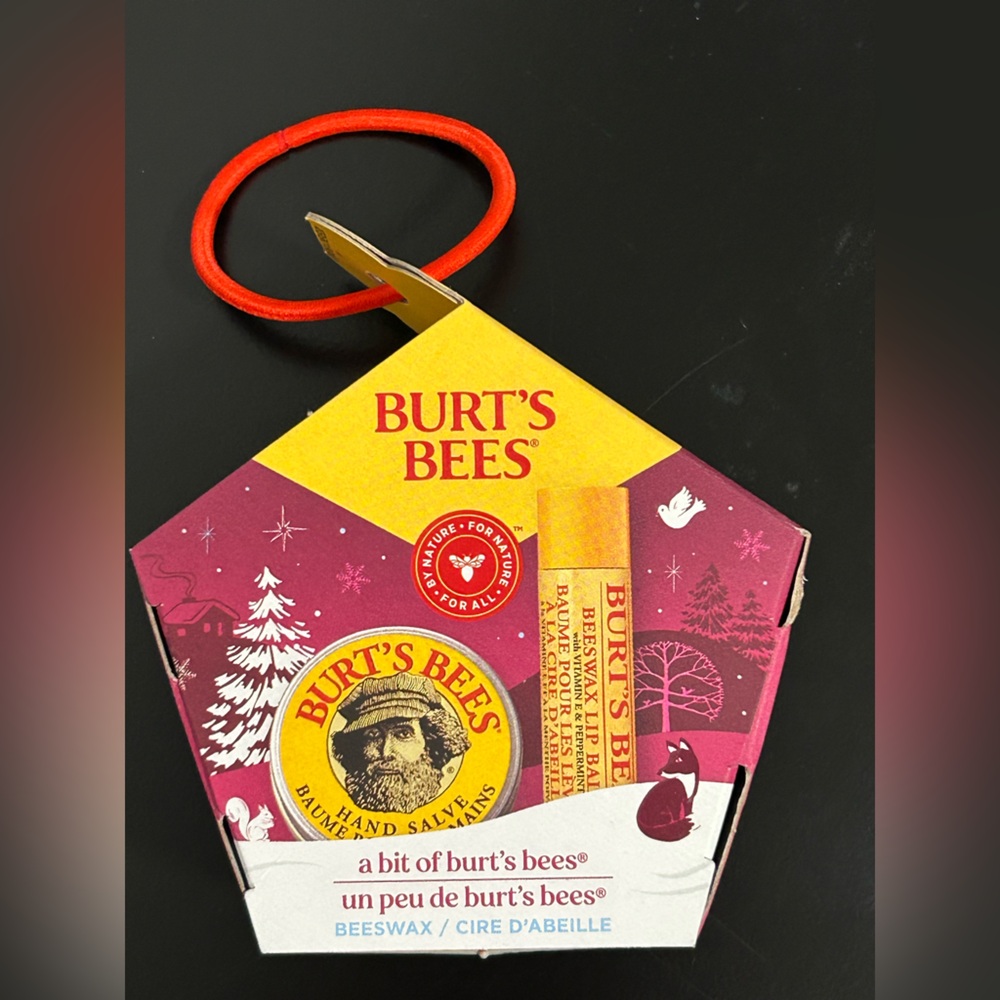 Burt's Bees Skincare Set with Red Hairtie